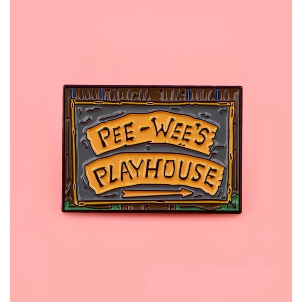 Pee-wee's Playhouse Enamel Pin Retro 80s TV Show Orange Black - Picture 4 of 5